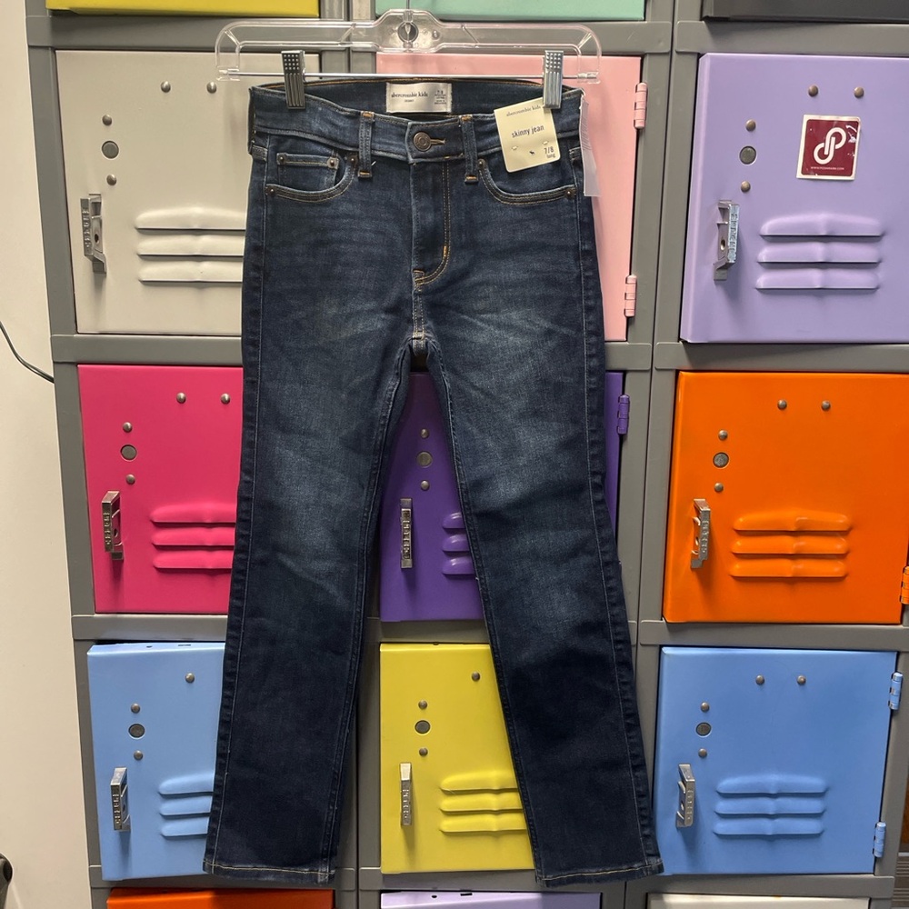 Abercrombie Kids Dark Blue Slim Jeans, NWT, 7-8